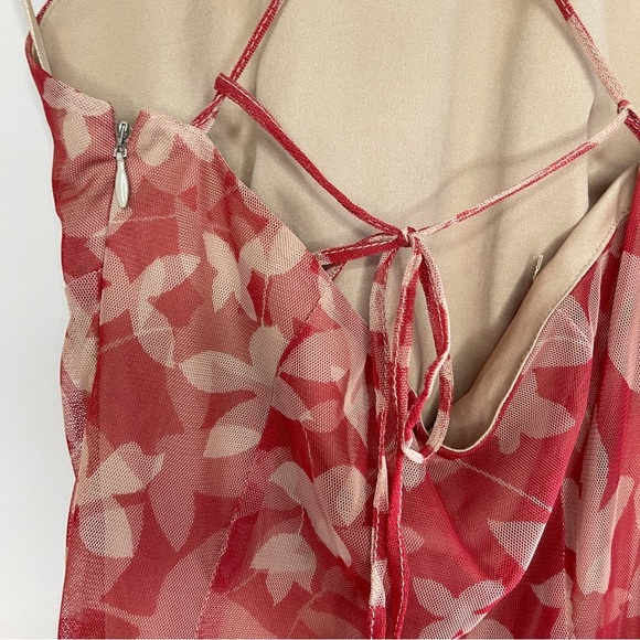 BCBG MAXAZRIA Floral Halter Asymmetrical Hem Midi Dress, Size 2 - Picture 8 of 10